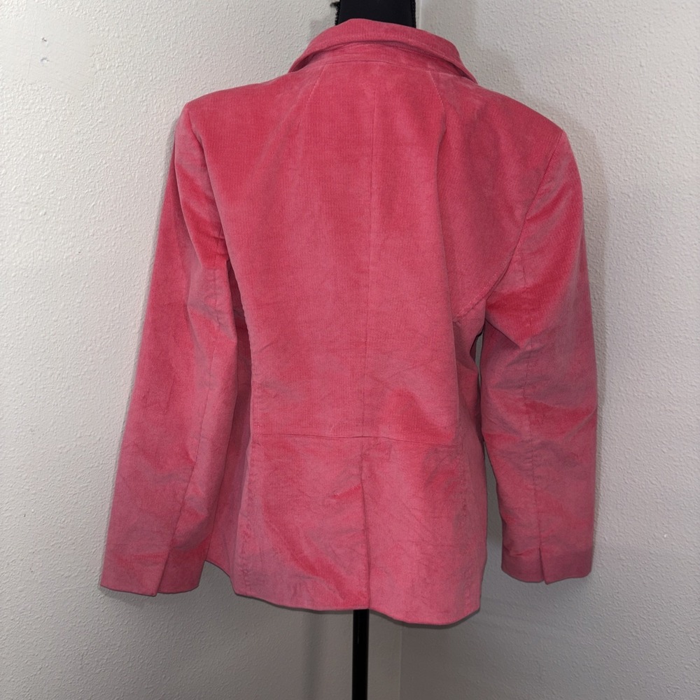 Talbots Corduroy Blazer Women's 16 Barbie‎ Pink Button Classic Preppy Minimalist - Picture 2 of 11